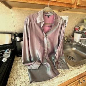 Iridescent Button Down Blouse